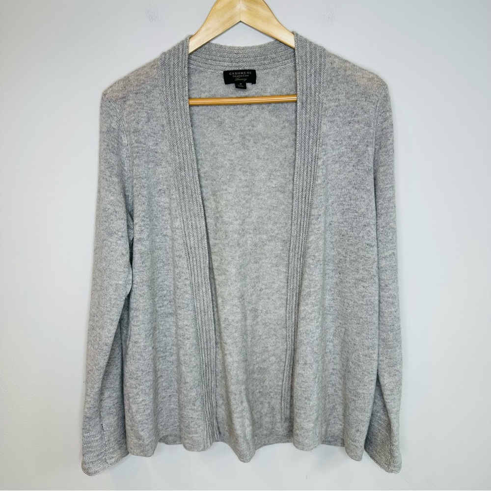 Cashmere Open Front Cardigan in Gray by Charter Club EUC Medium